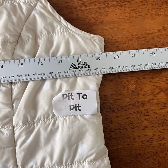 Chico's Women's M Vest Quilted Puffer Polka Dot Full Zip Lightweight Casual Chic - Picture 7 of 9